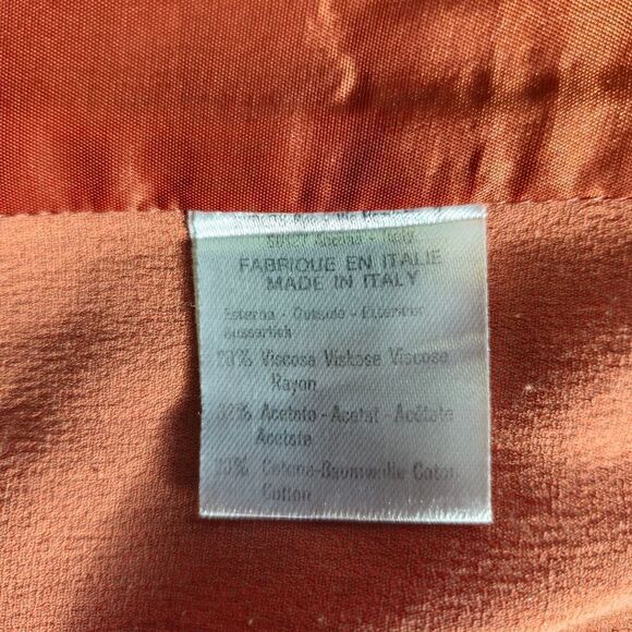 Vintage Byblos Italian Burnt Orange Tailored Open Front '80s Skirt Suit Set 44/8 - Picture 9 of 15